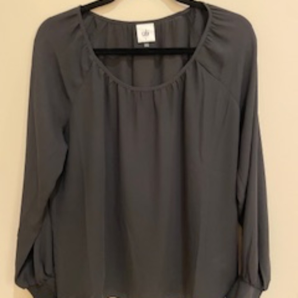 Cabi #4338 - Long sleeve, black blouse. Size Small.